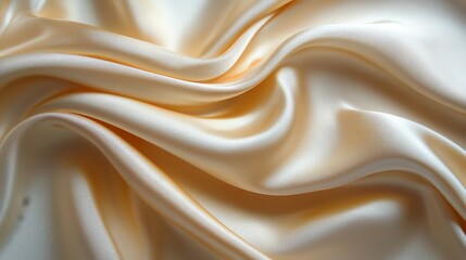 Fototapeta premium Elegant ivory silk fabric draped gracefully on a soft surface in natural lighting