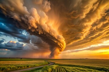 A large cloud of smoke is rising from the ground
