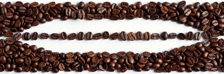 Minimalist coffee bean frame with white space
