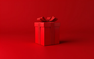minimal conceptually designed red gift box visually appealing dark red