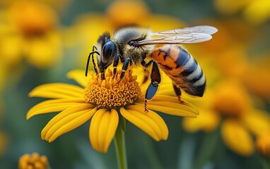 Fototapeta premium bee on flower
