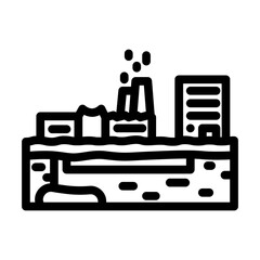 infrastructure geothermal energy line icon vector. infrastructure geothermal energy sign. isolated contour symbol black illustration