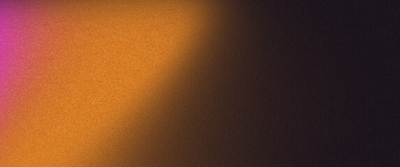 Color gradient background, orange purple black grain noise texture abstract design, copy space