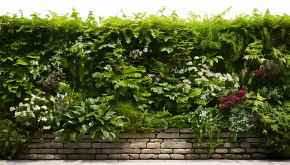 Green Wall  full cover with plants Ai Generative 