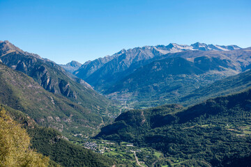 Spectacular view of the Benasque valley. Huesca, Aragon, Spain.