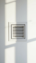 White Ventilation Grate Installed on a Wall, Functional Design for Air Circulation