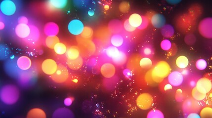 Colorful Bokeh Lights on Dark Background
