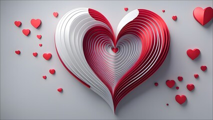3D renderings of Abstract love heart using lines and surfaces to form a sleek, modern design.
" Confess love, right now! "
