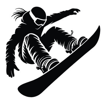 recommend clip art: Snowboarder Air Grab Silhouette