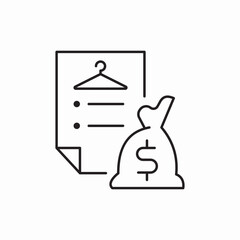 cost of tailoring icon sign vector