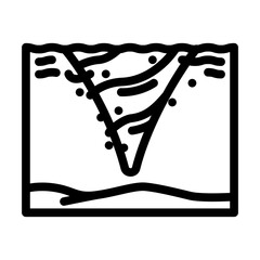 whirlpool rotating water line icon vector. whirlpool rotating water sign. isolated contour symbol black illustration