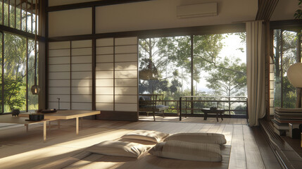 Fototapeta premium minimalist japandi interior