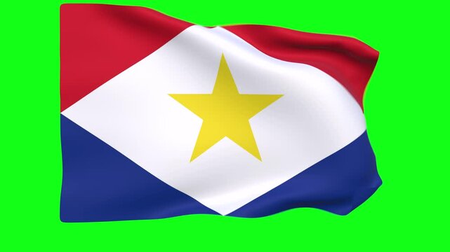A National 3D Rendered Flag of Saba