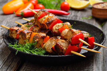 Homemade grilled chicken kebab