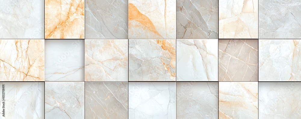 Poster elegant marble tile pattern featuring soft colors and textures, ideal for interior design and archit