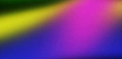Blue purple green yellow grainy gradient background, color noise texture effect, banner header cover design