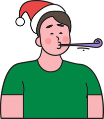 People in Christmas atmosphere and elements