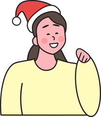 People in Christmas atmosphere and elements