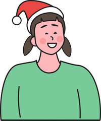 People in Christmas atmosphere and elements