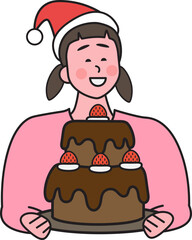 People in Christmas atmosphere and elements