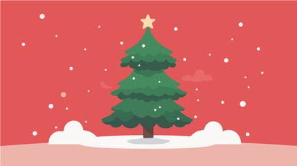Fototapeta premium Illustration of Christmas tree. New Year. Holiday