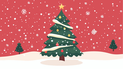 Fototapeta premium Illustration of Christmas tree. New Year. Holiday