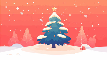 Fototapeta premium Illustration of Christmas tree. New Year. Holiday