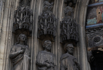 Obraz premium Gothic ornaments. Shot on several Gothic monuments in France. (Churchs and buildings)