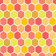 seamless abstract geometric pattern of colored hexagons