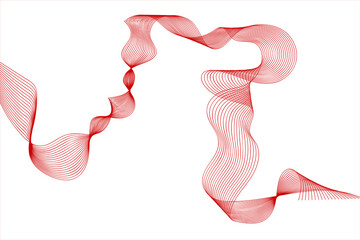 abstract red gradient wavy line object