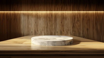 Marble display with empty space for product
