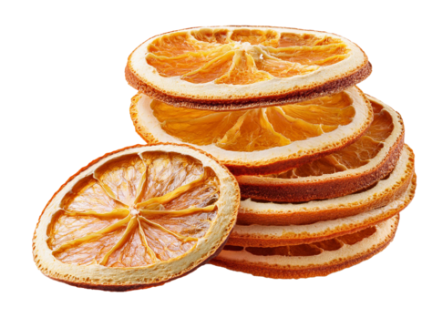 Set of Dried oranges isolated on white background, cut out