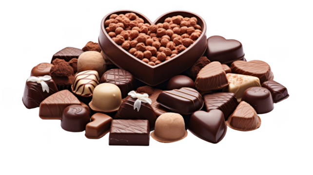 heart shaped box on transparent background