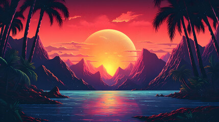 synthwave landscape