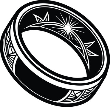 recommend clip art: one ring silhouette line art design illustration concept 