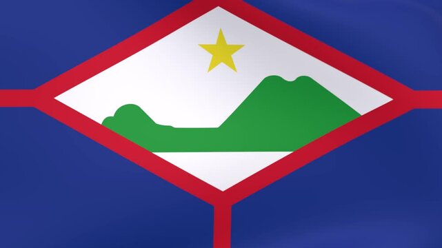 A National 3D Rendered Flag of Sint Eustatius