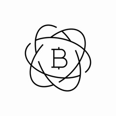 bitcoin in science icon sign vector