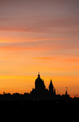 sunset over the cathedral
