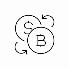 dollar bitcoin exchange icon sign vector