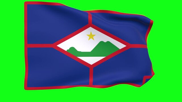 A National 3D Rendered Flag of Sint Eustatius