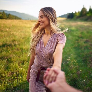 girlfriend holding my hand, AI generated