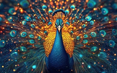Vibrant Peacock Displaying Colorful Feathers