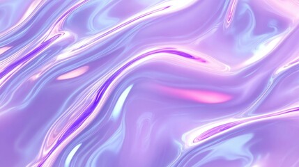 Gradient of lavender to mint metallic liquid background. Abstract neon texture. Rainbow 3d holographic foil. Wavy glossy surface in lavender and mint colors