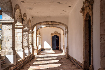 Interior and magnificent azulejo tiling in the famous Santuario de Nossa Senhora da Nazare in...