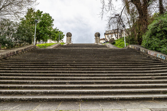 Monumental stairway escadas monumentais de Coimbra at the University of Coimbra in Portugal