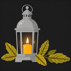 Laterne mit Kerze. Generative AI Technologie