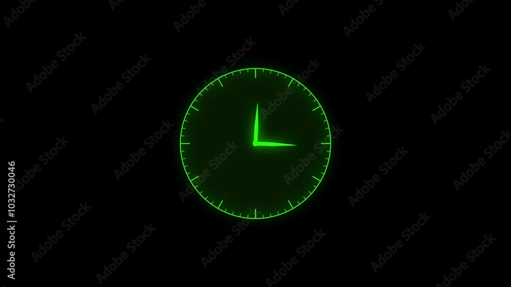 Poster time clock isolated icon for watch design. clock icon in flat style, timer on black background.
