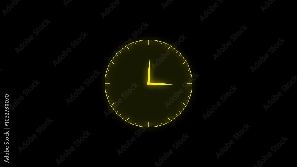 Poster time clock isolated icon for watch design. clock icon in flat style, timer on black background.