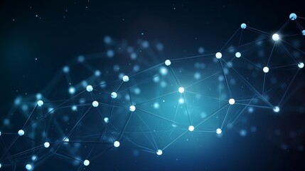 Obraz premium Structure molecule and communication. Dna, atom, neurons. Scientific concept for your design. Connected lines with dots