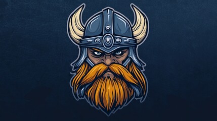 Obraz premium Dynamic Sports Logo Template Featuring a Fierce Viking Warrior for Team Branding and Emblem Designs